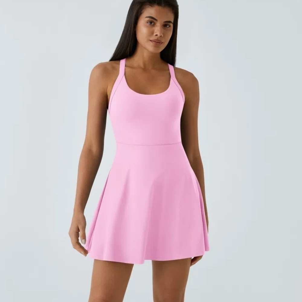 Women's Pink Athletic Skater Dress